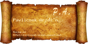 Pavlicsek Arzén névjegykártya